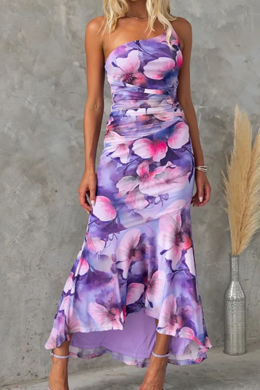 Maya | Robe fleurie asymétrique pour femme