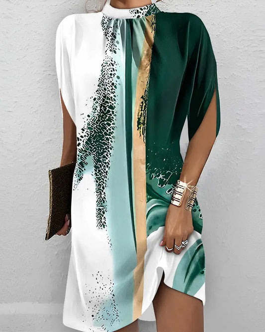 Robe élégante en coton mélangé au niveau des genoux pour une élégance du printemps à l'automne
