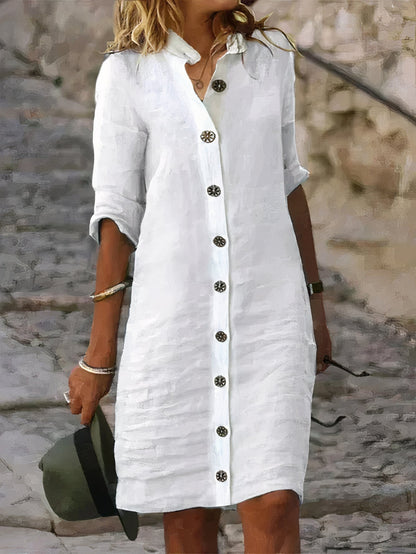 Robe midi décontractée en lin pour l'été
