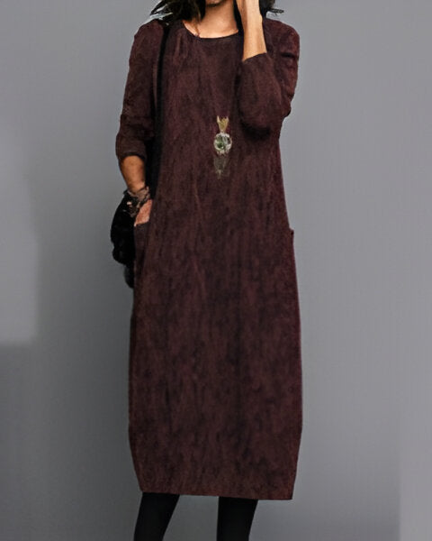 Noble - Robe à poches imprimée à manches longues