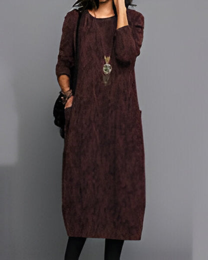 Noble - Robe à poches imprimée à manches longues