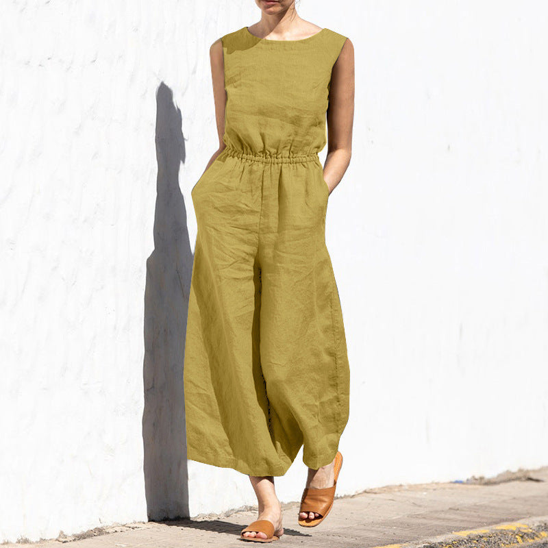 Sleveless Fashion Casual Temperament Jumpsuit (combinaison sans manches à la mode et au tempérament décontracté)