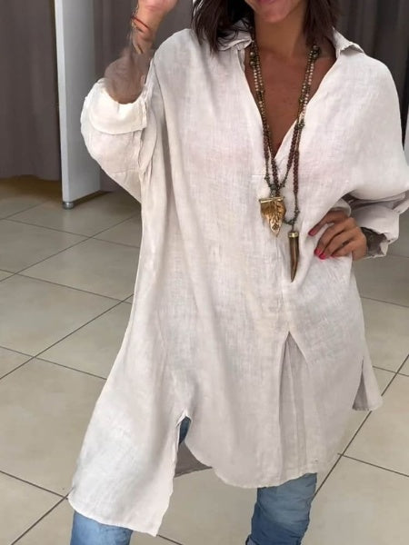 Robe chemise en coton pour femmes, pour les loisirs