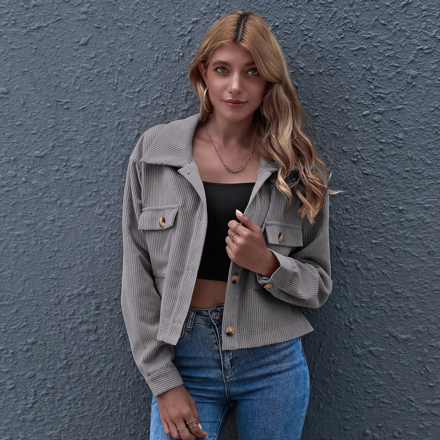 Amelia - veste décontractée en velours côtelé