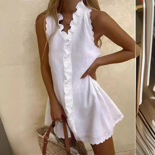 Charlotte - Robe décontractée en coton et lin