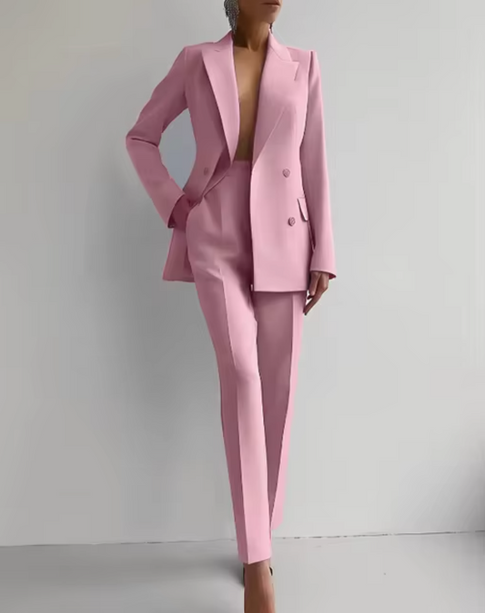 Ensemble blazer et pantalon à plis