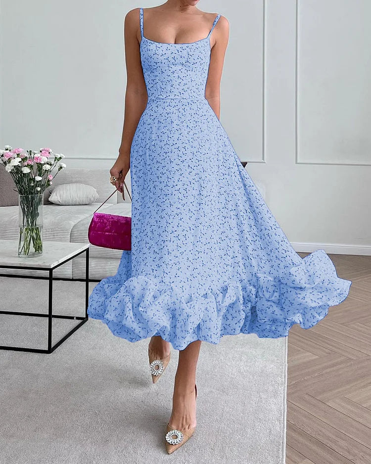 Robe élégante sans bretelles avec imprimé