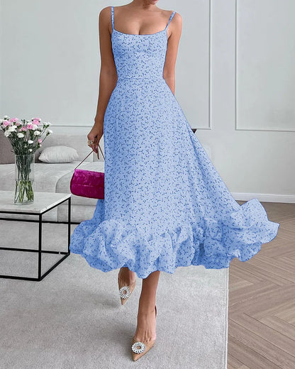 Robe élégante sans bretelles avec imprimé