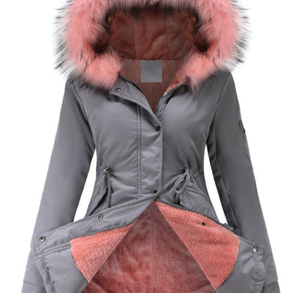 Nina | Veste parka à capuche duveteuse zippée