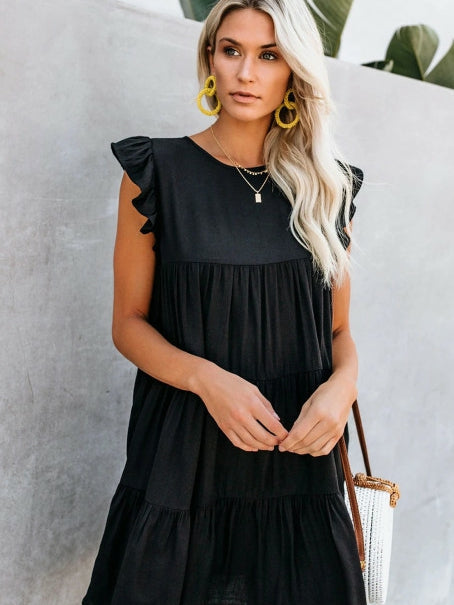Robe décontractée sans manches à encolure ronde