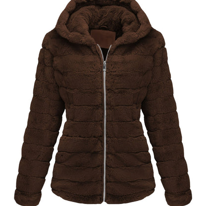 Elise | Manteau teddy élégant de couleur unie
