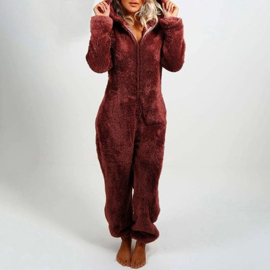 Nina - Pyjama Combinaison Stylé avec Capuche pour Femmes