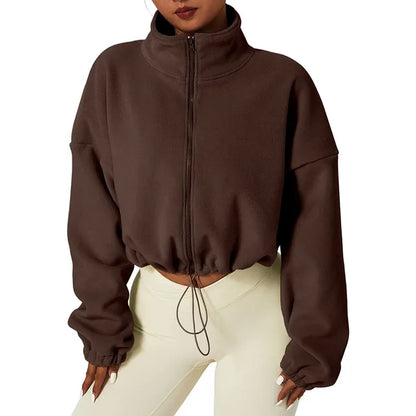 Kara - Pull Zip en Fleece Raccourci pour Femmes