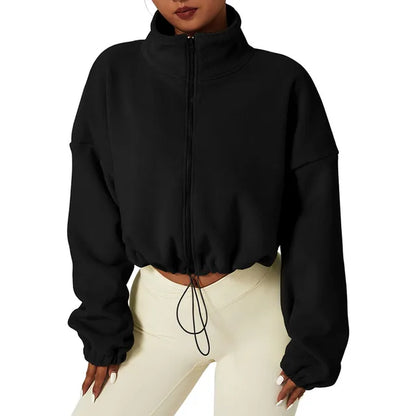 Kara - Pull Zip en Fleece Raccourci pour Femmes