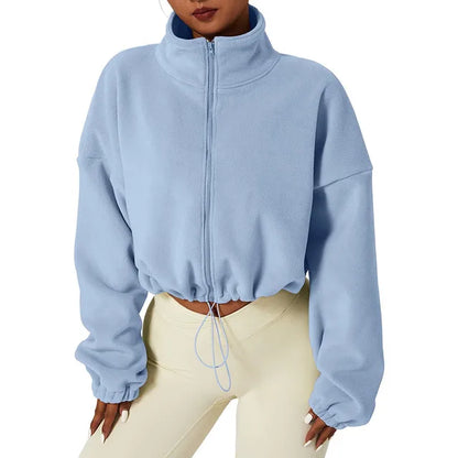 Kara - Pull Zip en Fleece Raccourci pour Femmes