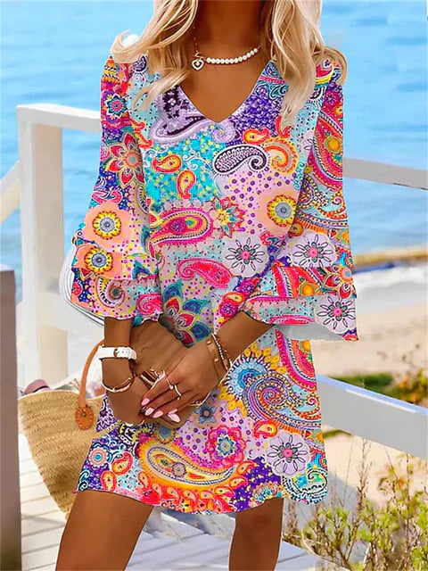 Robe d'été imprimée et colorée