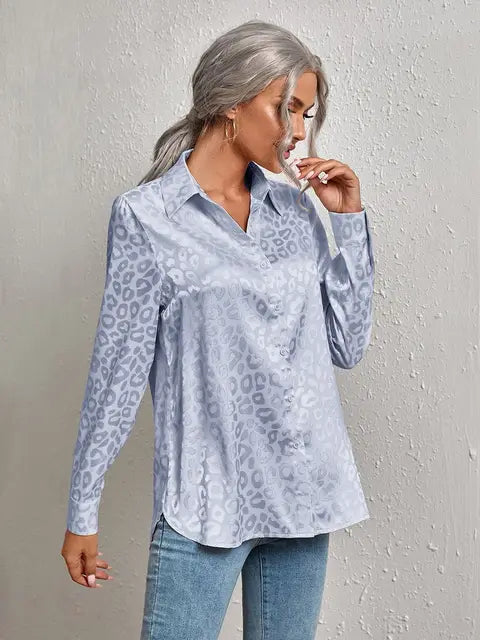Ubelia Blouse | Blouse à manches longues en léopard