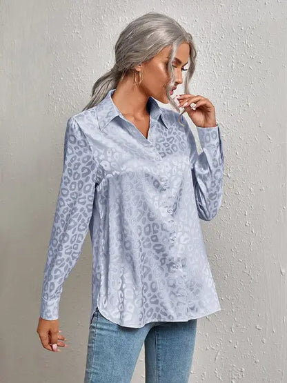 Ubelia Blouse | Blouse à manches longues en léopard