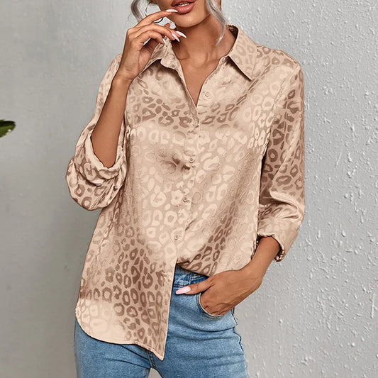 Ubelia Blouse | Blouse à manches longues en léopard