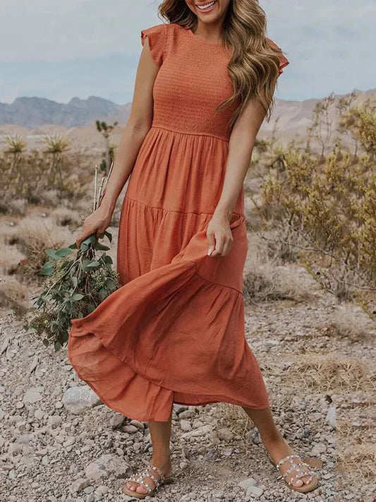 Stella - Robes midi à manches courtes pour femmes