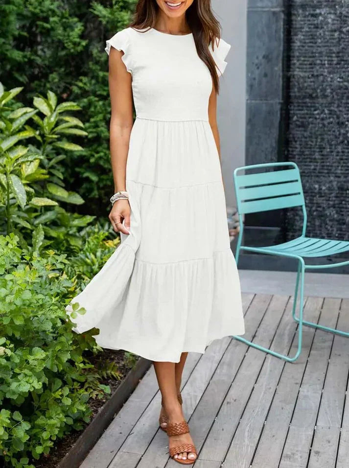 Stella - Robes midi à manches courtes pour femmes