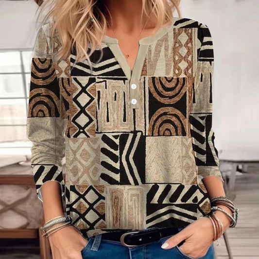 RILEY | Blouse vintage à imprimé abstrait
