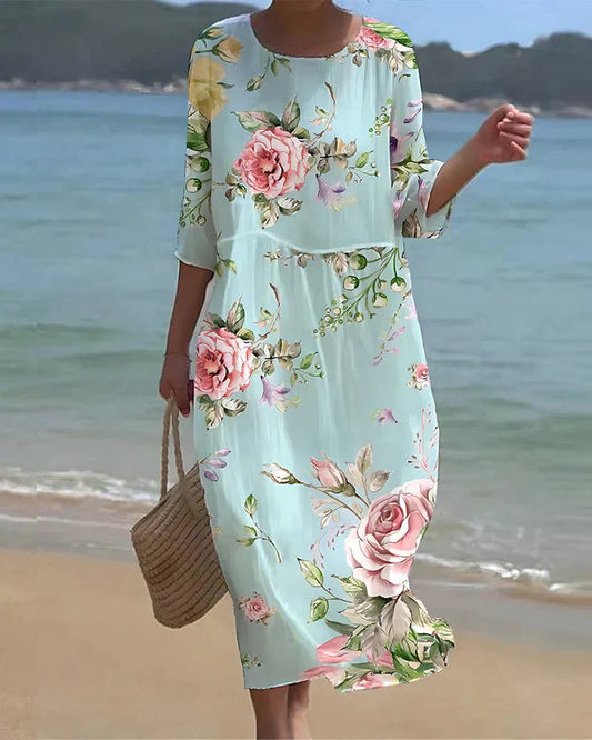 Robe à fleurs tombantes