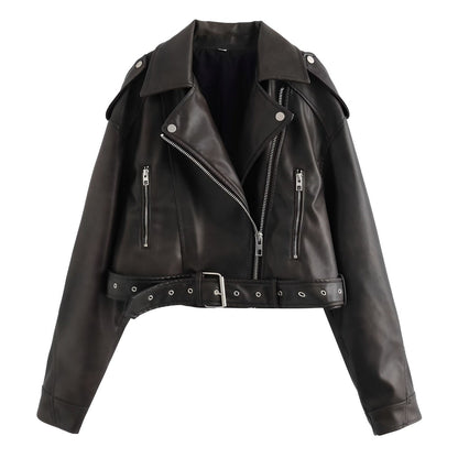 Veste en cuir baggy vintage