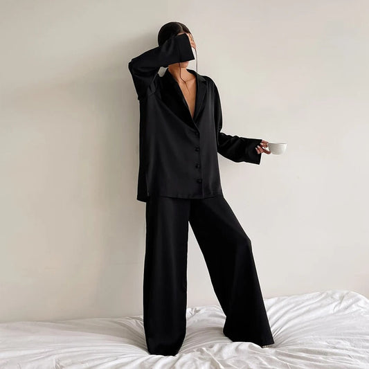 Elégance soyeuse Ensemble pyjama grande taille - Belen