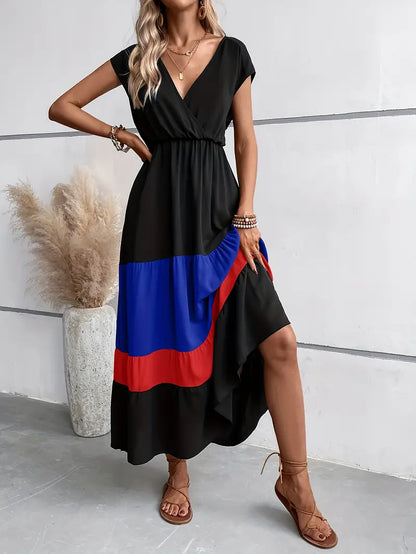 Edna - Robe plissée avec blocs de couleur