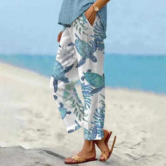 Pantalon bleu mignon avec poches latérales