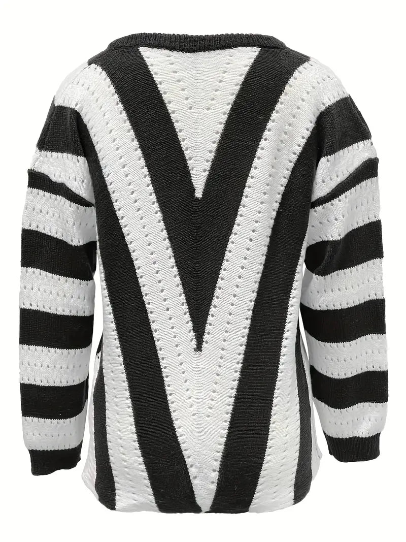 Grace - Pull rayé col V