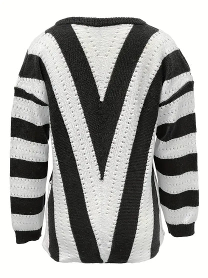 Grace - Pull rayé col V