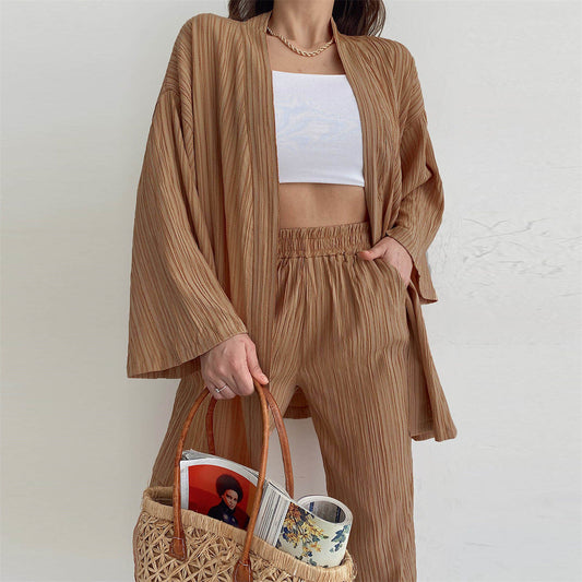 Kaitlyn - Ensemble Casual Camel Stylé pour l'Automne pour Femmes