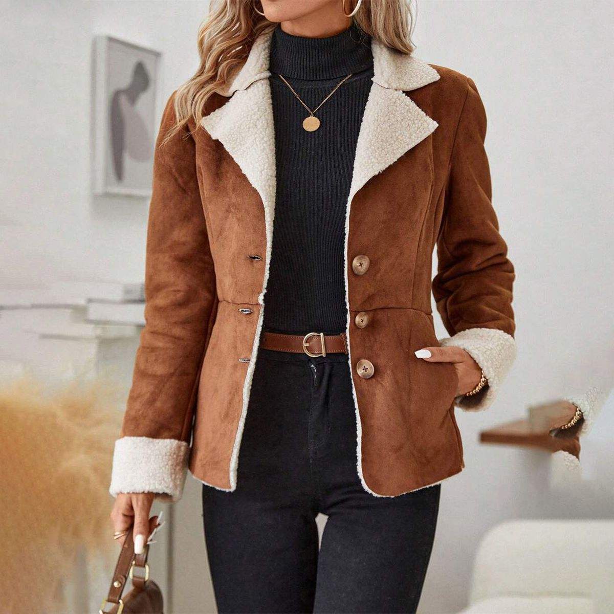 Manteau élégant pour femmes avec doublure douce
