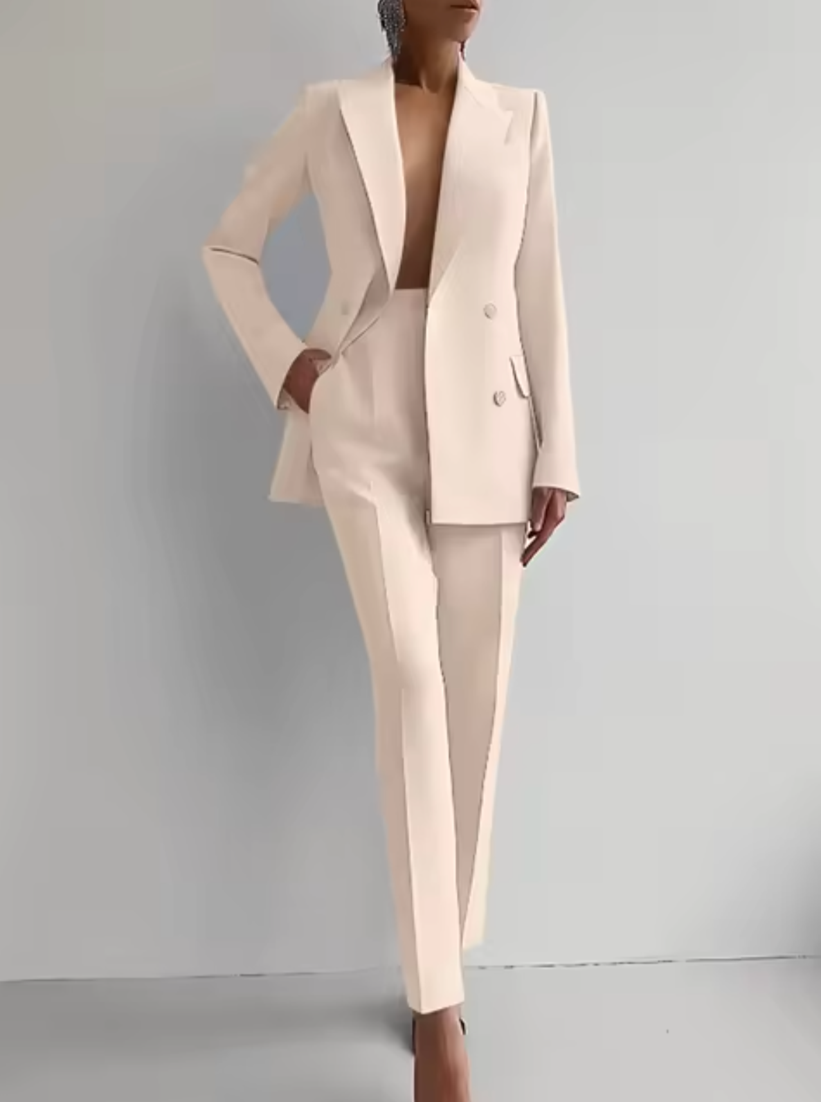 Mariza - Ensemble blazer et pantalon à plis