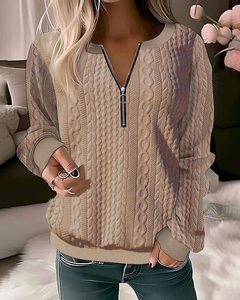 Efriede | Pull d'hiver en tricot pour femme | Fermeture éclair
