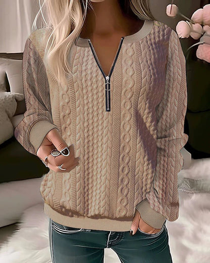 Efriede | Pull d'hiver en tricot pour femme | Fermeture éclair