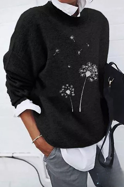 Couleurs fraîches : col rond et imprimé stylé pour une journée confortable