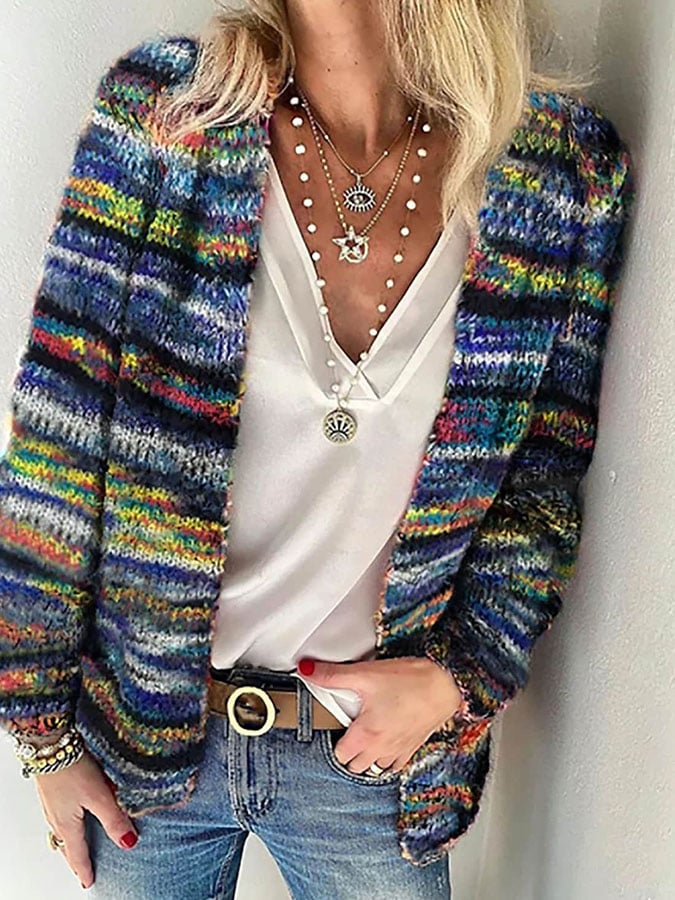 Lola | Gilet tricoté coloré