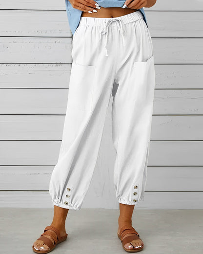 Pantalon large avec taille haute