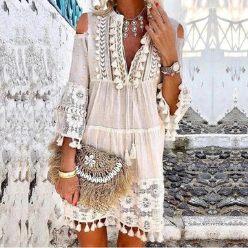Adelaide - Mini robe Boho en dentelle