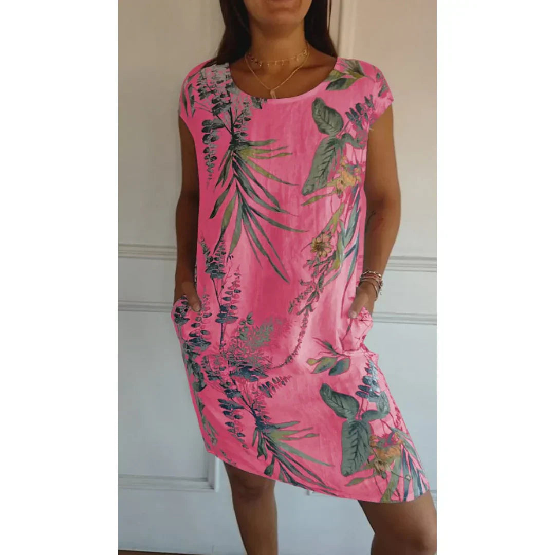 Robe à encolure ronde