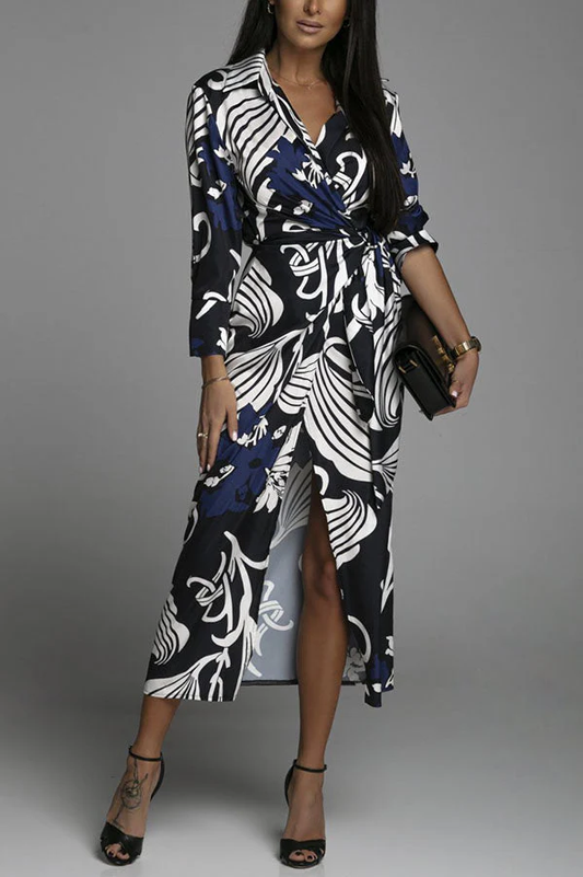 Jean | Robe midi à chemise imprimée
