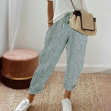 Pantalon décontracté à rayures verticales