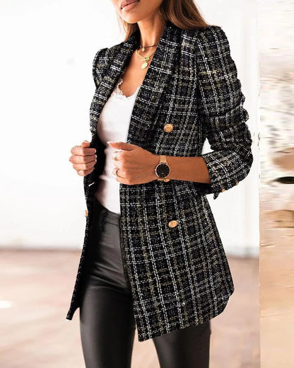 Blazer - Collection élégante - Texture détaillée, boutons dorés - Parfait pour le travail ou les occasions habillées