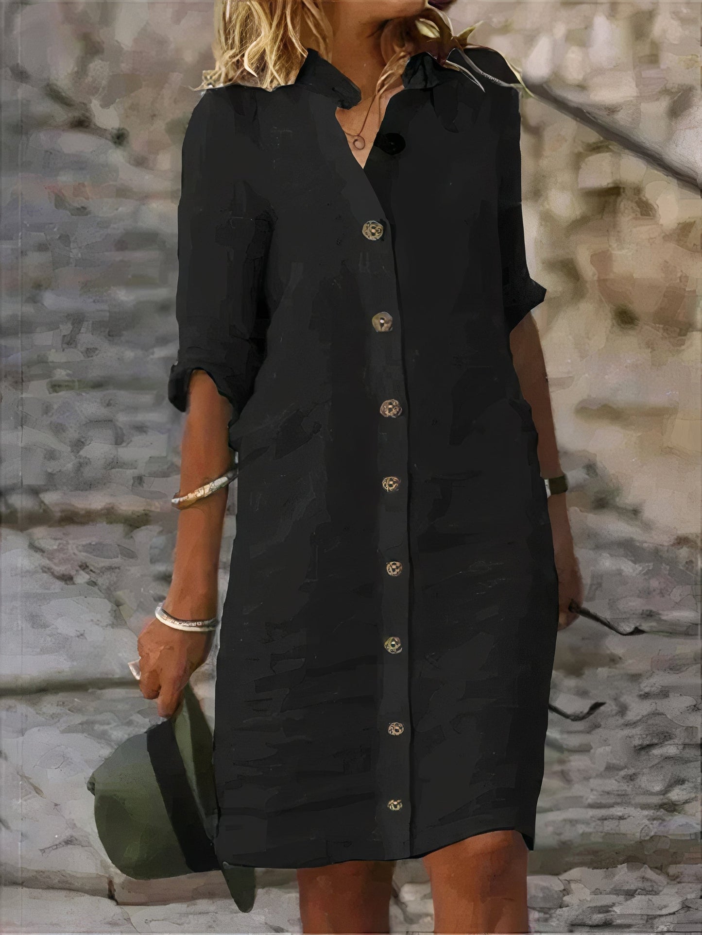 Robe midi décontractée en lin pour l'été
