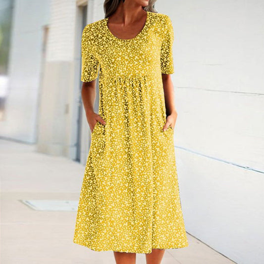 Robe à encolure ronde