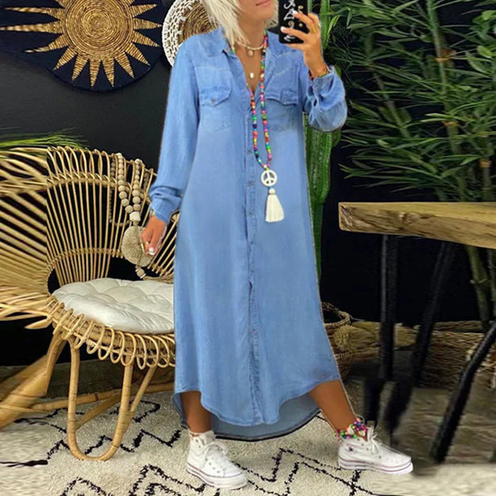 Jupe en denim à manches longues pour un look décontracté au quotidien
