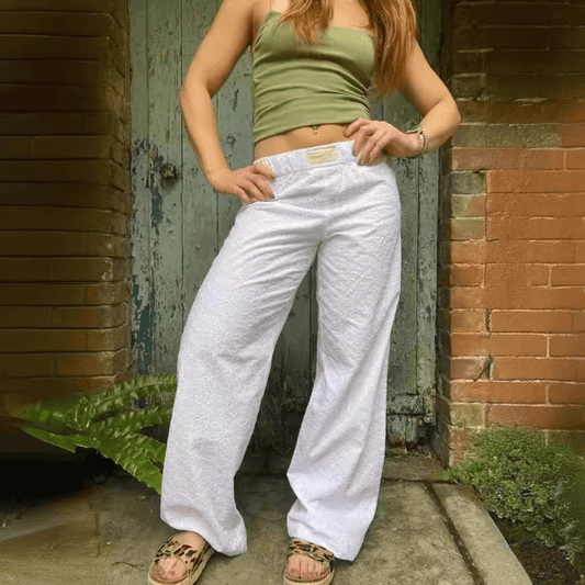 Pantalon large - Rayures - Coupe confortable - Occasion estivale